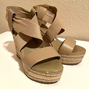 Charles by Charles David tan platform wedges